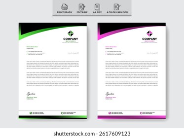 Flat creative business letterhead template