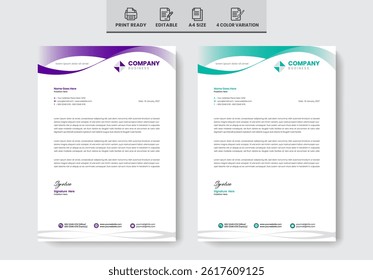 Flat creative business letterhead template