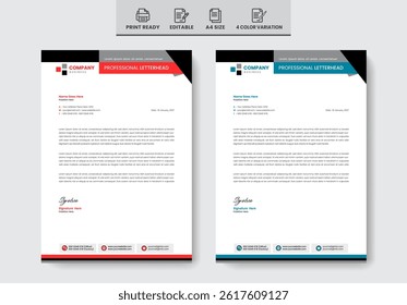 Flat creative business letterhead template