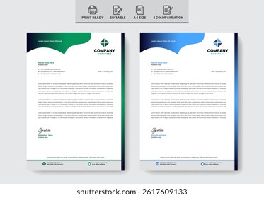 Flat creative business letterhead template