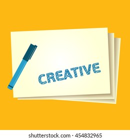flat creative idea paper icon concept. vector illustration design