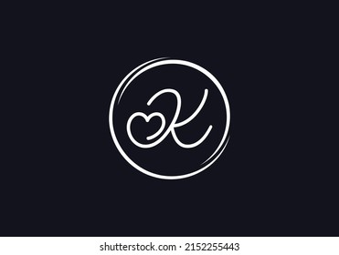 Flat creative love font circle sign. love logo vector and heart font design by the letters and alphabets