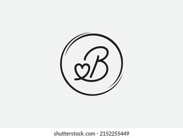 Flat creative love font circle sign. love logo vector and heart font design by the letters and alphabets
