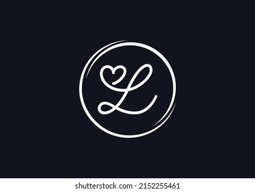 Flat creative love font circle sign. love logo vector and heart font design by the letters and alphabets