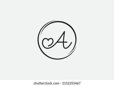 Flaches kreatives Liebeskreiszeichen. Logo, Vektorgrafik und Schriftdesign nach Buchstaben und Alphabeten