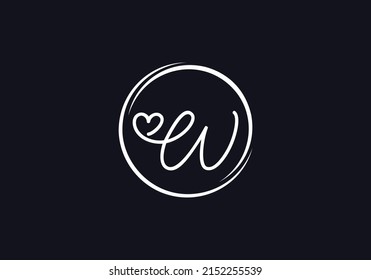 Flat creative love font circle sign. love logo vector and heart font design by the letters and alphabets