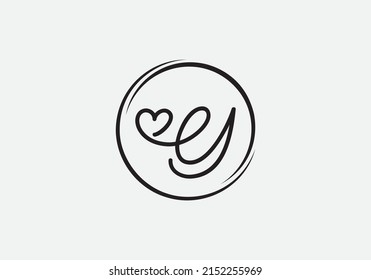 Flat creative love font circle sign. love logo vector and heart font design by the letters and alphabets