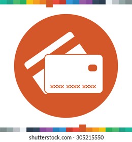 Flat credit card icon.
