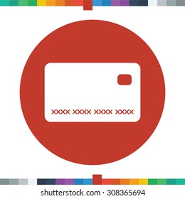 Flat credit card icon in a circle.