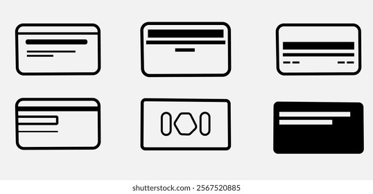 "Flat Credit Card Icon for Finance Apps, POS Systems, and Online Shopping"