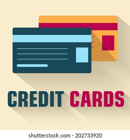 flat credit cards icon concept. vector illustration design