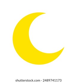 Flat Crescent Half Moon Icon Vector Illustration