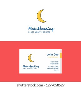 Flat Crescent Logo and Visiting Card Template. Busienss Concept Logo Design