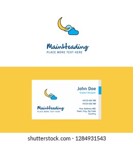 Flat Crescent Logo and Visiting Card Template. Busienss Concept Logo Design