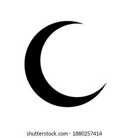 Flat Crescent Moon Vector Illustration