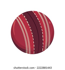 bola de cricket plana sobre blanco