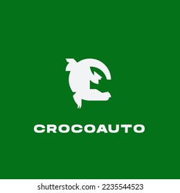 flat crocodile vector logo automotive