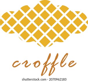 
Flat Croffles with text,Croissant-Waffle Hybrids.