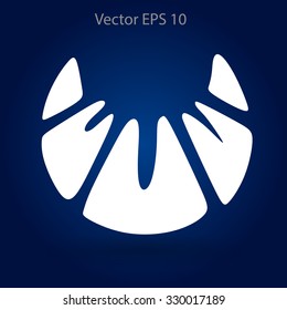 Flat croissant icon. Vector