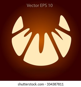 Flat croissant icon. Vector
