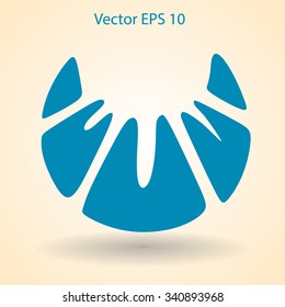 Flat croissant icon. Vector