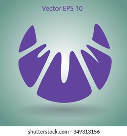 Flat croissant icon. Vector