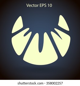 Flat croissant icon. Vector