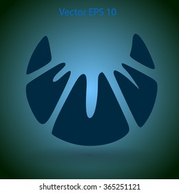 Flat croissant icon. Vector