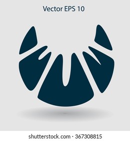 Flat croissant icon. Vector