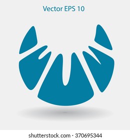 Flat croissant icon. Vector
