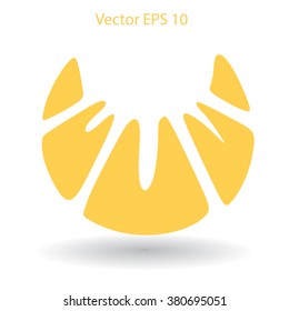 Flat croissant icon. Vector