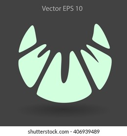 Flat croissant icon. Vector
