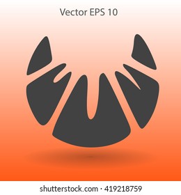 Flat croissant icon. Vector
