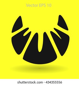Flat croissant icon. Vector