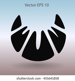 Flat croissant icon. Vector