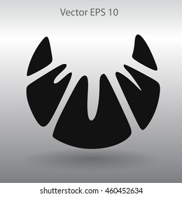 Flat croissant icon. Vector