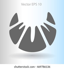 Flat croissant icon. Vector