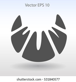 Flat croissant icon. Vector