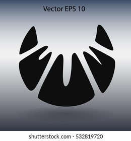Flat croissant icon. Vector