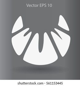 Flat croissant icon. Vector