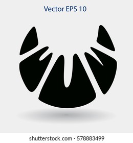 Flat croissant icon. Vector