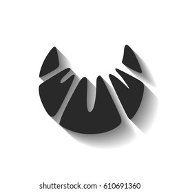 Flat croissant icon. Vector