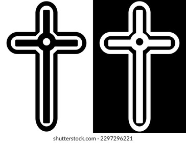 flat cross black and white design for logo icon 