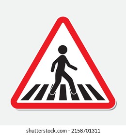 Flat crosswalk vector icon illustration isolated on white background.