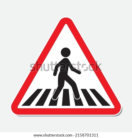 Flat crosswalk vector icon illustration isolated on white background.