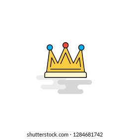 Flat Crown Icon. Vector
