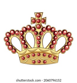 Icono de rey de la corona plana. Diseño de princesa reina corona oro corona real corona.