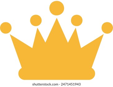 Flat crown king vector icon isolated on white background.