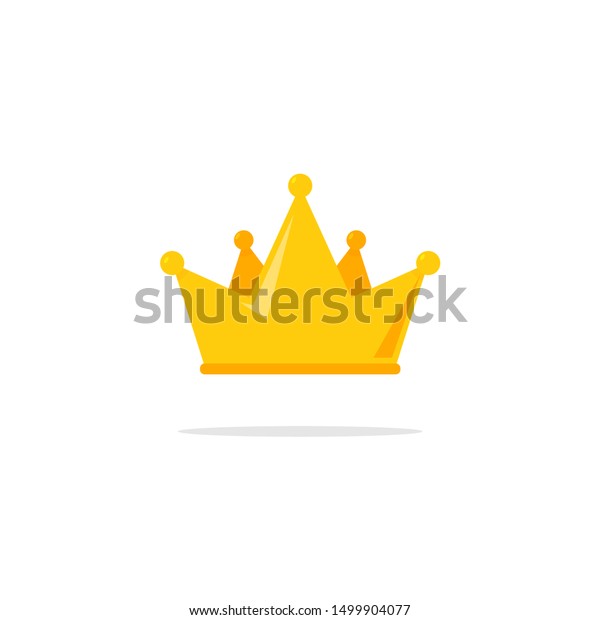 フラットなクラウンキングのベクター画像アイコン 王女は王冠金の王冠をデザインする のベクター画像素材 ロイヤリティフリー