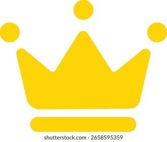 Logotipo de la corona plana en amarillo dorado – diseño real minimalista